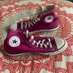 Pink high top converse